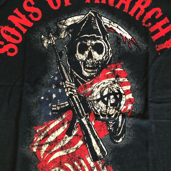 SONS OF ANARCHY ROAD GEAR Mens Black Graphic T.Shirt Size Small 100% Cotton New - Picture 3 of 10